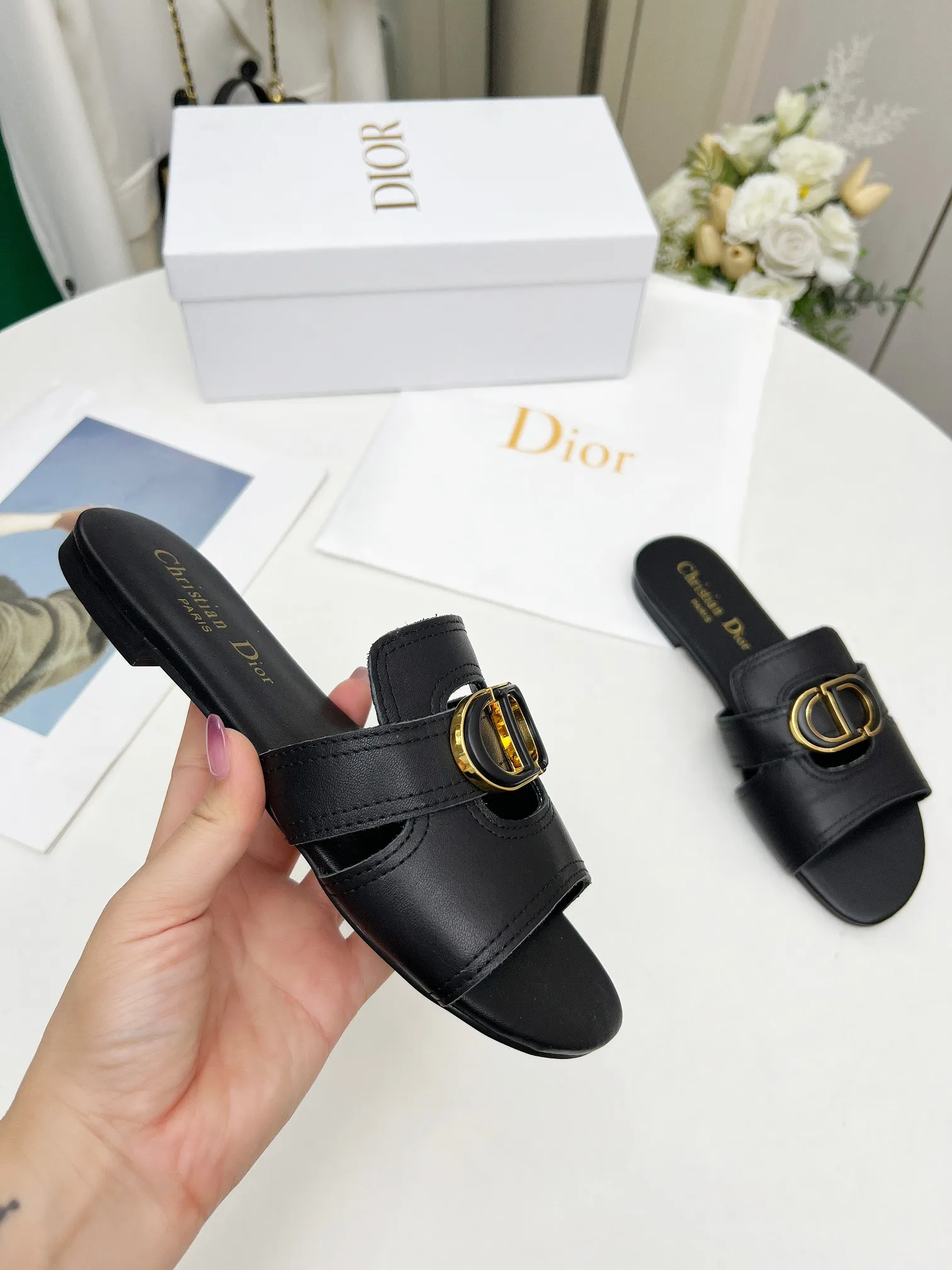 👟👟Ex-factory price 360👟👟 Genuine leather base +30 Dior spring and summer new model 6 colors optional code size 35-42